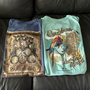 2 Mens Caribbean Joes T Shirts Size Medium